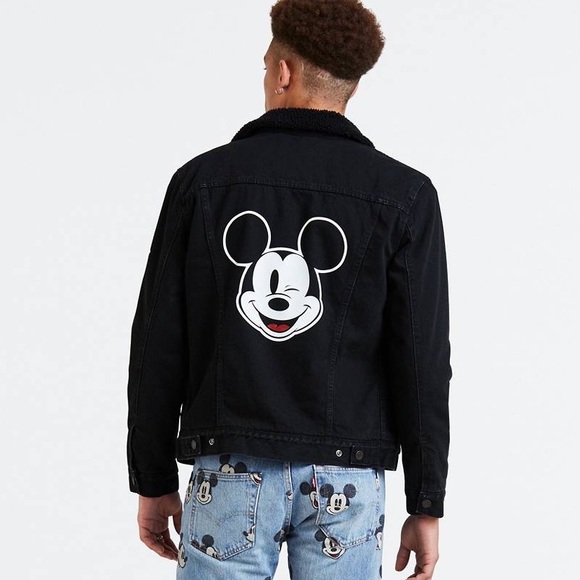 Levi's Other - Levi's Disney Mickey Mouse Sherpa Trucker Denim Jacket Black Unisex Size Small